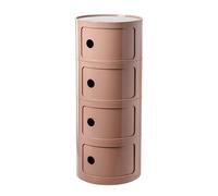 Table de chevet avec tiroirs et porte coulissante - Table de chevet moderne en plastique pour chambre à coucher