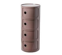 Table de chevet avec tiroirs et porte coulissante - Table de chevet moderne en plastique pour chambre à coucher