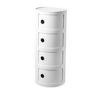 Table de chevet avec tiroirs et porte coulissante - Table de chevet moderne en plastique pour chambre à coucher