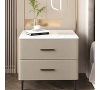 Table de chevet avec tiroirs profonds, finition brillante, construction robuste, parfaite pour chambre à coucher ou salon