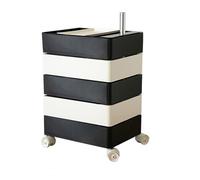 Table de chevet avec tiroirs rotatifs à 5 niveaux, table de chevet mobile à 360° avec roues à verrouillage silencieux pour salon, chambre à coucher ou dortoir