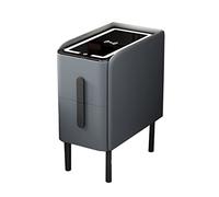 Table de chevet avec tiroirs, station de charge sans fil, lumières LED, table de nuit moderne pour petites chambres, design fonctionnel