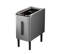 Table de chevet avec tiroirs, station de charge sans fil, lumières LED, table de nuit moderne pour petites chambres, design fonctionnel