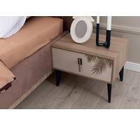 Table de chevet beige Designer Meubles de chambre à coucher Luxe Tables de chevet en bois
