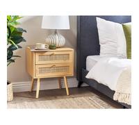 Table de chevet - BELIANI - PEROTE - Bois clair - 2 tiroirs - Style scandinave moderne