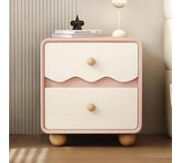 Table De Chevet Bicolore avec Tiroirs De Rangement, Table D'appoint en Bois Massif pour Chambre/Salon, Meuble De Rangement Multi-usages(Peach,30cm)