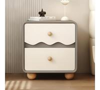 Table De Chevet Bicolore avec Tiroirs De Rangement, Table D'appoint en Bois Massif pour Chambre/Salon, Meuble De Rangement Multi-usages(Light Gray,40cm)