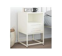 vidaXL Table de chevet en acier blanc 36x39x60,5 cm