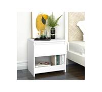 vidaXL Table de chevet Blanc 40x30x39 cm Aggloméré 803443