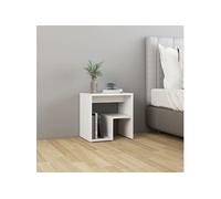 vidaXL Table de chevet Armoire de nuit avec étagère Rangement Blanc 40x30x40 cm Bois d'ingénierie