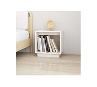 vidaXL Table de chevet Blanc 40x30x40 cm Bois de pin solide