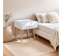Table De Nuit Tiroir Blanc En Pin