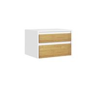SoBuy | Table de chevet blanche avec 2 tiroirs | Meuble de rangement à ouverture par pression | Petite commode en panneau de particules | 40×30×26 cm | Capacité de charge 15 kg | FBT175-E-WN Blanc
