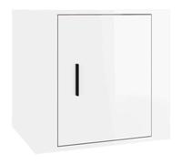 Table de Chevet Blanche Haute Brillance 50x39x47 cm Bois d'Ingénierie | Meuble rangement pratique, plateau pour lampe, design intemporel, assemblage facile avec notice