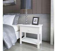Table De Chevet Bois Blanc Blanc