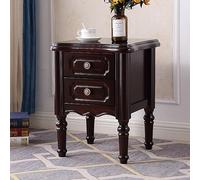 Table de Chevet Bois, Commode Chambre, Meuble de Nuit 22in de Haut avec handle en Métal et 2 Tiroirs Grande Capacité, Table d'Appoint pour Salon pour Chambre à Coucher et Salon(Reddish Brown,57cm)