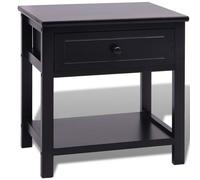 vidaXL Table de chevet Bois Noir