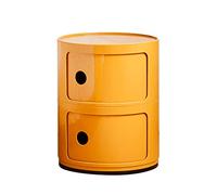 Table de chevet casier en plastique - Design rond pour petits espaces - Armoire de rangement créative pour chambre à coucher - Solution d'organisation simple et pratique, couleur : jaune, taille : 32