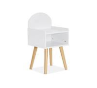 Table de chevet chambre enfant. blanc. pieds en pin