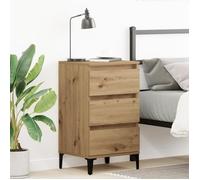 vidaXL Table de chevet Chêne artisan 40x35x70 cm Bois d'ingénierie Gris béton