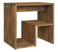 Table de chevet chêne fumé 40 x 30 x 40 cm en bois multicouche | Étagère de rangement, structure robuste, bois contreplaqué, design moderne, assemblage requis