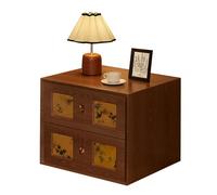 Table de Chevet Chinoise en Bois Massif, Meuble de Rangement modulaire Noir de Style Vintage, Table de Chevet, Commode, Petite Commode for Appartement,(Walnut)