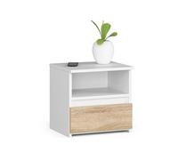 Table de chevet CL1 Blanche 40 cm 1 tiroir couleur Chêne Sonoma 40x35x40 cm