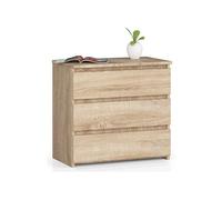 AKORD Commode CL-3 avec 3 tiroirs | Commode Classique pour La Chambre, Salon | Meuble de Rangement | L60 x H57 x P35 cm | Poids 26 kg | Chêne de Sonoma