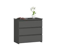 Table de chevet CL3 Gris Graphite 60 cm 3 tiroirs façade Gris Graphite 60x35x57 cm