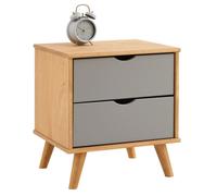 IDIMEX Table de Chevet Colima en Bois Massif Gris avec 2 tiroirs, Table de Nuit pour Chambre en Bois sur Pieds