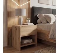 FineBuy Console de Chevet décor chêne 50cm Table de Chevet Moderne - Commode de Chevet pour lit boxspring avec tiroir - Petite Table de Nuit Chambre avec Rangement