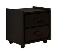 Table de chevet compacte en bois noir avec tiroir - Armoire de rangement polyvalente pour chambre à coucher et bureau - Organiseur de petits fichiers, design peu encombrant, 48 x 30 x 40 cm
