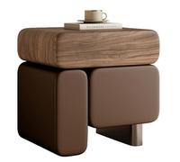 Table de Chevet contemporaine en Bois avec poignées dissimulées, Conception à Deux tiroirs, Table d'appoint Minimaliste pour Salon, Table de Chevet créative(E,60cm(23.6in))