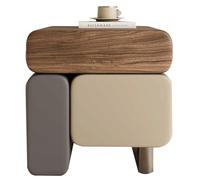 Table de Chevet contemporaine en Bois avec poignées dissimulées, Conception à Deux tiroirs, Table d'appoint Minimaliste pour Salon, Table de Chevet créative(A,60cm(23.6in))