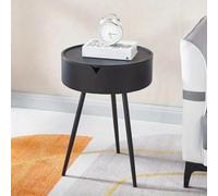 Table de chevet crémeuse à vent simple et moderne pour chambre à coucher, petite table de chevet en fer art simple