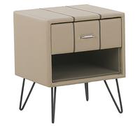 Table De Chevet Cuir Pu Beige Betin Beige