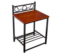 Table de chevet d'appoint nuit en métal bois massif noir rangement Homestyle4u