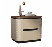 Table de Chevet de Luxe en Bois, Table de Chevet contemporaine Haut de Gamme avec Deux tiroirs, idéale pour Le Rangement et la décoration du Salon ou de la Chambre à Coucher(White,Small)