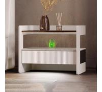 Table de Chevet de Rangement Double Couche, Conception de Bord antichute en U avec Conception de Charge sans Fil, Petit casier de Chambre à Coucher(D,L-50)