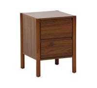 Table de chevet décor bois 2 tiroirs noyer - 42 x 42 x 55 cm - Harmony