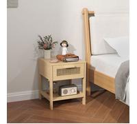 Table de chevet design rotin naturel 40x40x48.4 cm homcom