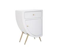 Table de Chevet Design ""Venus"" 79cm Blanc & Or