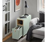 Table De Chevet - Dessus Rabattable Et Tiroir En Bas Effet Bois Vert Vert