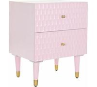 Table de chevet DKD Home Decor 52 x 42 x 65 cm métal rose clair bois de mangue