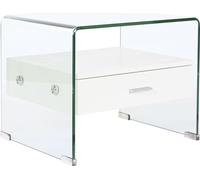 Table de chevet DKD Home Decor Blanc Cristal Transparent Bois MDF 50 x 40 x 45,5 cm