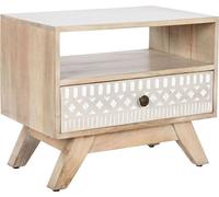 Table de chevet DKD Home Decor blanc naturel bois de manguier 55 x 35 x 45 cm