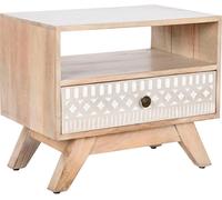 Table de chevet DKD Home Decor blanc naturel bois de manguier 55 x 35 x 45 cm