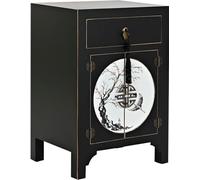 Table de chevet DKD Home Decor blanc noir or sapin bois MDF 45 x 36 x 66 cm