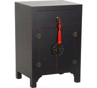 Table de chevet DKD Home Decor sapin rouge noir bois MDF 45 x 34 x 66 cm