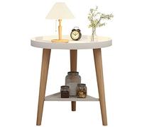 Table de chevet double design Table basse à paroi latérale surélevée Meubles de chambre à coucher Structure triangulaire Table d'appoint